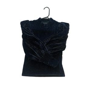 Cotton Black Chamois turtle neck with Balloon Sleevs